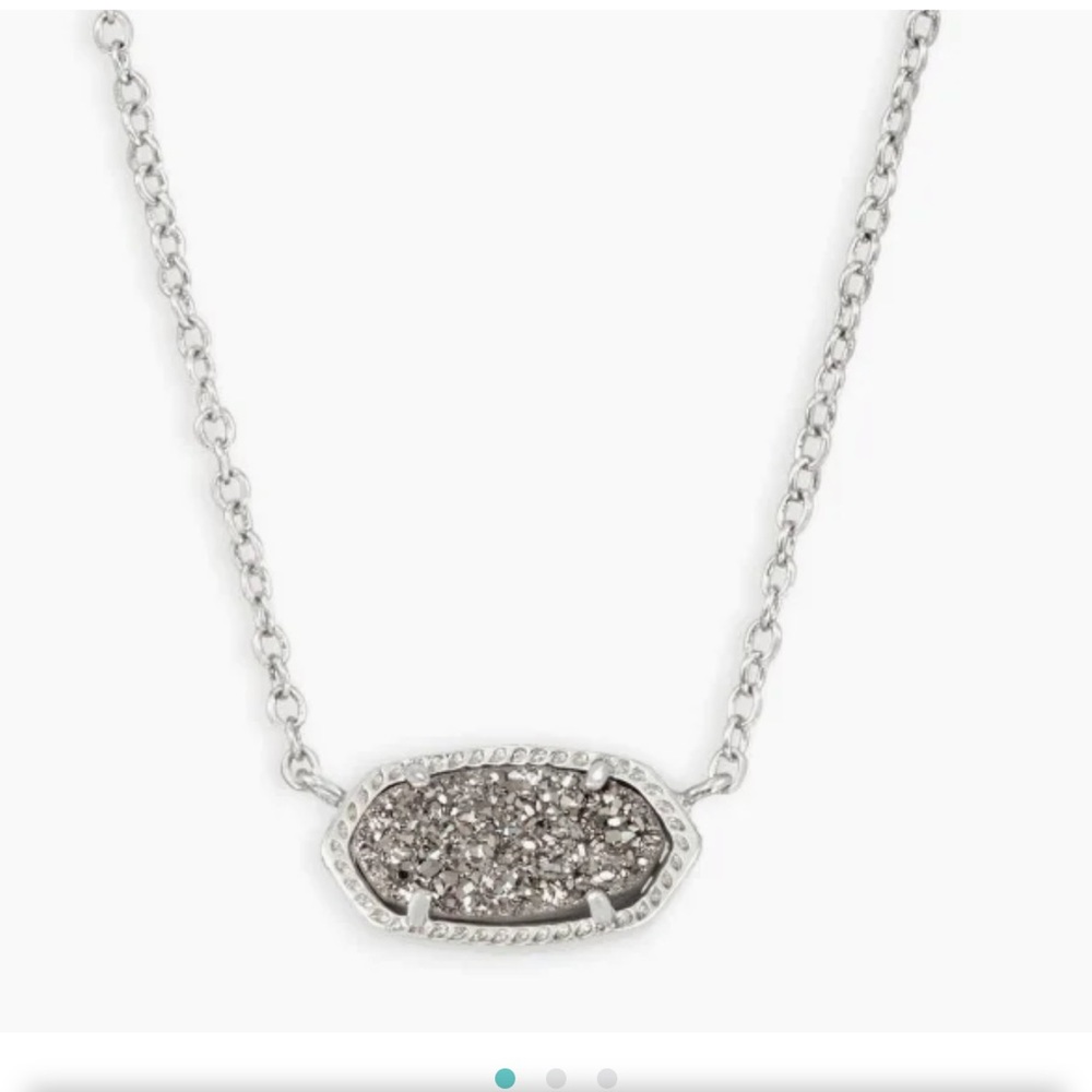 Kendra Scott,Elisa Pendant Necklace,Platinum Drusy